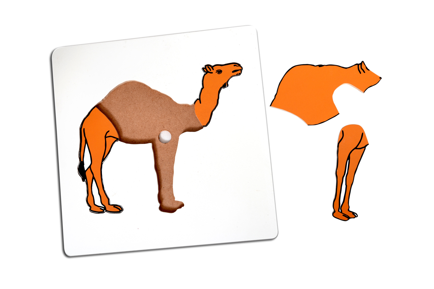 Kidken Camel Puzzle For 2 Year Old Kids And Above - Mdf Wood, 24x24 Cm, Multi-color | Eco-friendly Knobless Puzzle, Develops Logical Thinking
