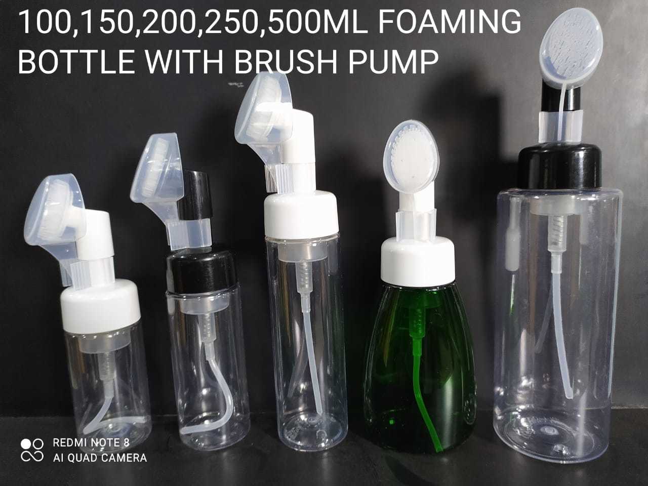 Foaming Bottles With Brush Pump - Plastic Material | Ideal For Dispensing Foamy Solutions, Ergonomic Brush Pump For Easy Application