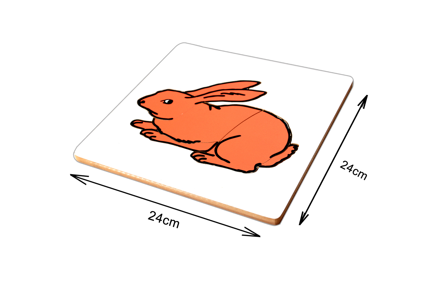 Kidken Rabbit Puzzle For 2 Year Old Kids And Above - Mdf Wood, 24x24 Cm, Multi-color | Eco-friendly, Develops Logical Thinking, Knobless Design
