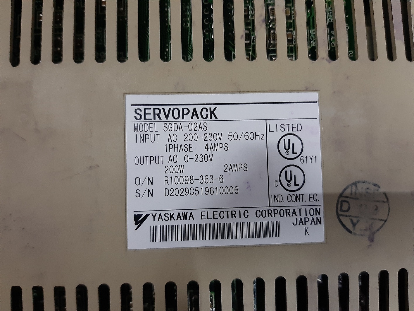 Yaskawa Servopack Servo Drive Ac Servo Drive Sgda-02as