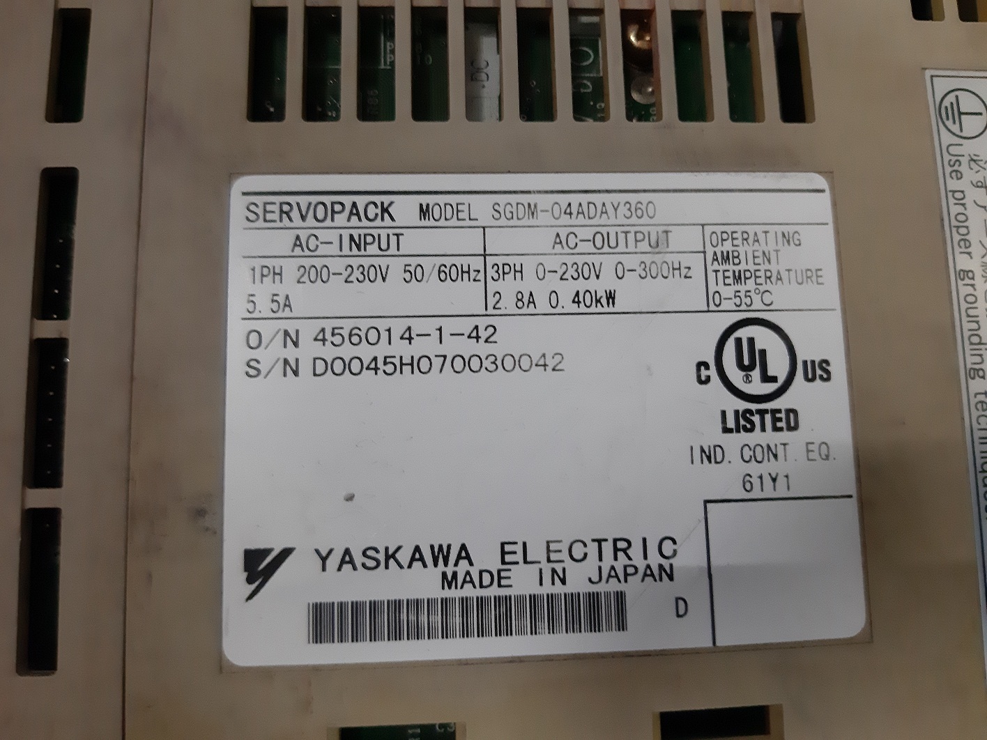Yaskawa Ac Servo Drive Sgdm-04aday360