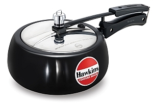 Hawkins Pressure Cooker - Aluminum, 5 Liters Capacity, Silver Color, 2 Kg Weight | 2 Comfortable Handles, 1 Year Warranty, Efficient Pressure Cooking