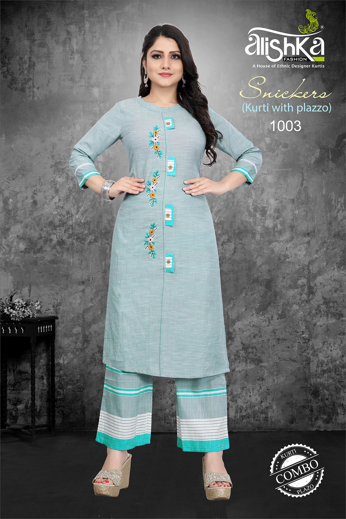 Cotton Snickers Kurti With Palazzo