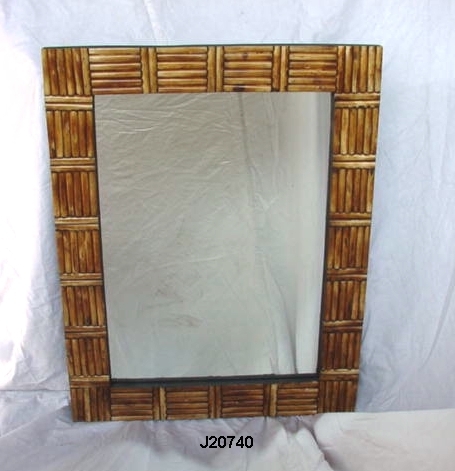 Mirror Frame - Bone And Wooden Inlay, 75x55 Cm Antique Design