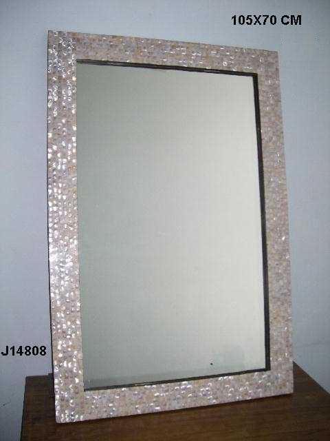 Mirror Frame - Bone And Wooden Inlay, 75x55 Cm Antique Design