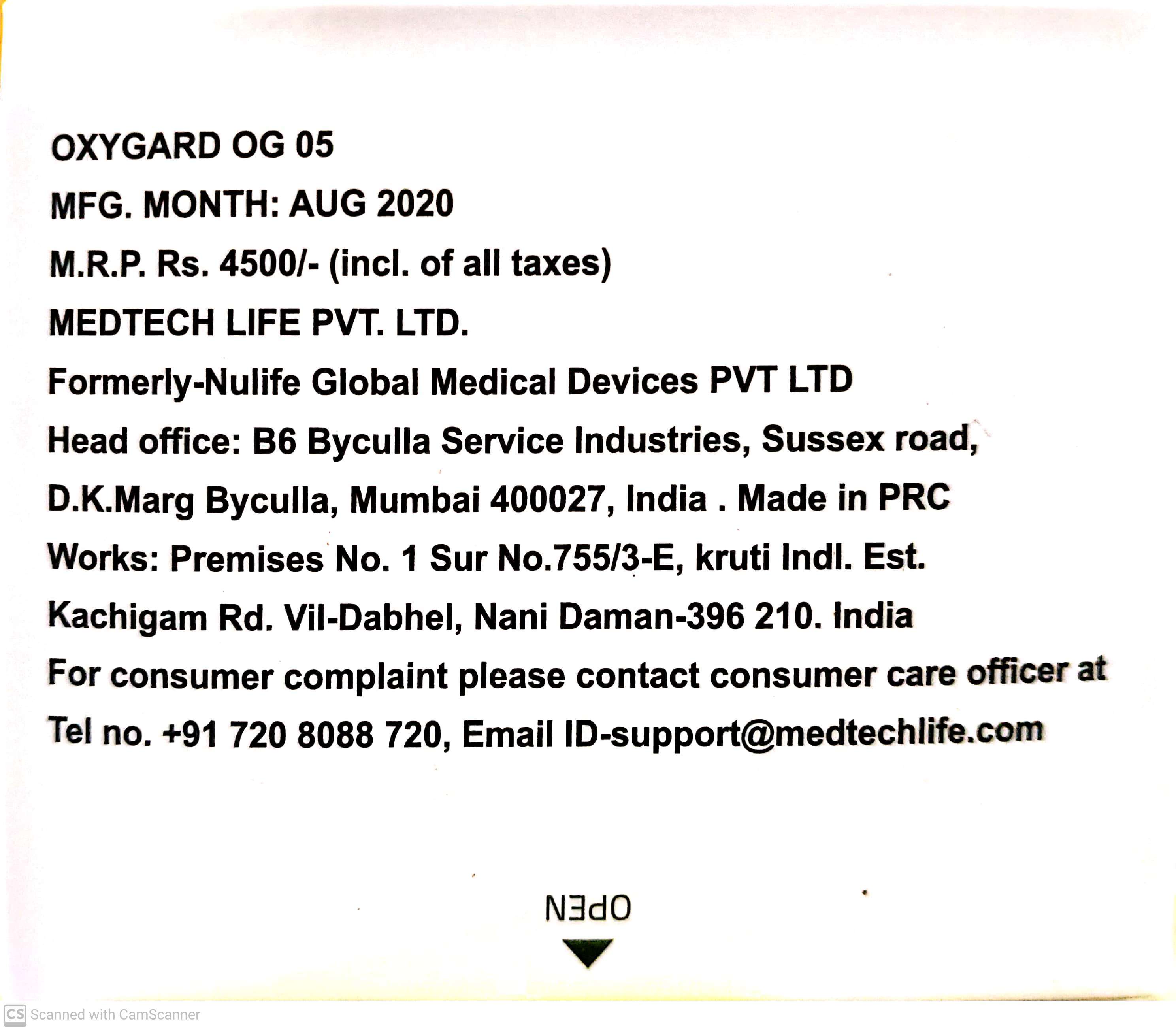 Oxgard Pulse Oxymeter Suitable For: Children