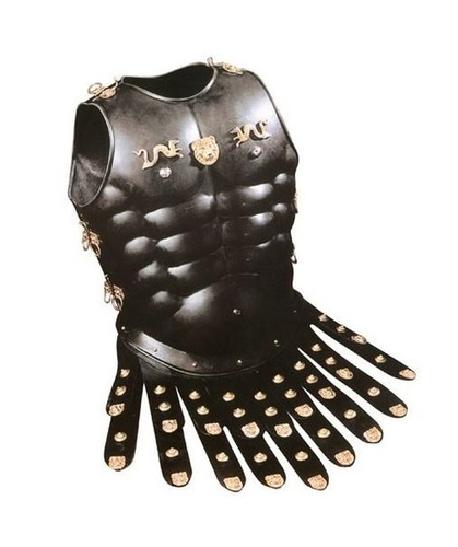 Metal Black Antique Roman Muscle Armor Cuirass  Dragon Heavy