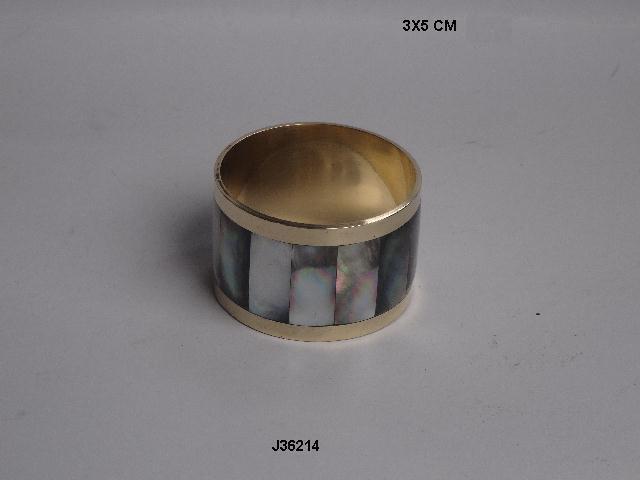 Napkin Rings - Aluminum, 5 Cm Size, Silver Color | Plated Finish With Mother Of Pearl Inlay, Ideal For Home And Wedding Decoration