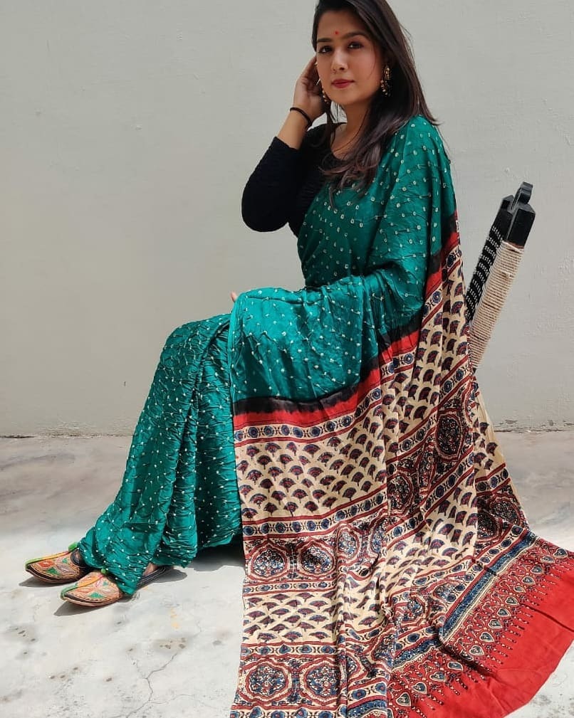 Mvf Saree Mariya Queen Bandhani Saree - Multi Color, Traditional Style For All Seasons | Bollywood Inspired Fashion Statement