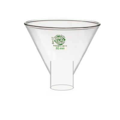 Power Funnel - Borosilicate 3.3 Glass, 80 Ml Size - Transparent, Fire Polished Rim And Stem, Ideal For Laboratory Filtration Applications