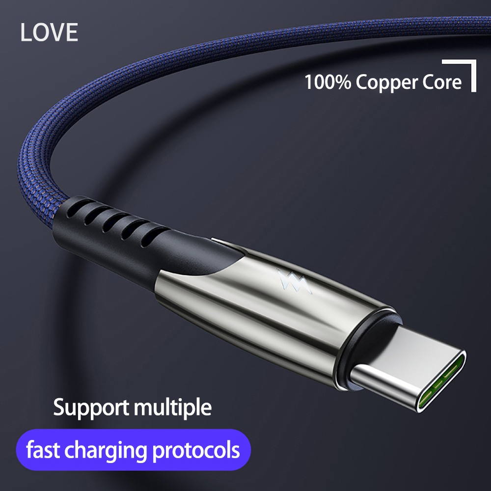 Copper Core Fast Charging Usb Cable - Solid Copper, 1.2 Meter Length, Black Denim Jacket, Golden Connectors | High Voltage, 1-year Warranty