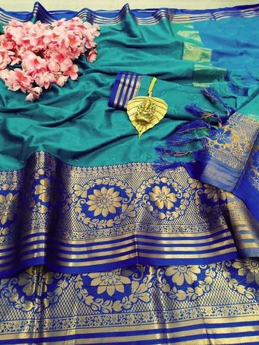 मल्टी कलर प्योर कॉटन सिल्क साड़ी