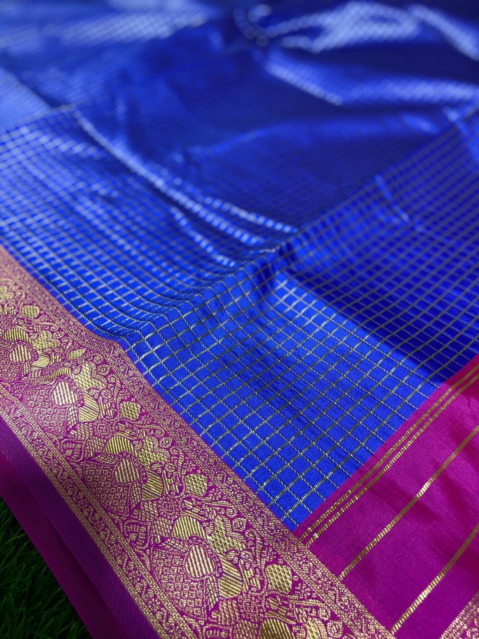 Multi Colour Lichi Silk Saree