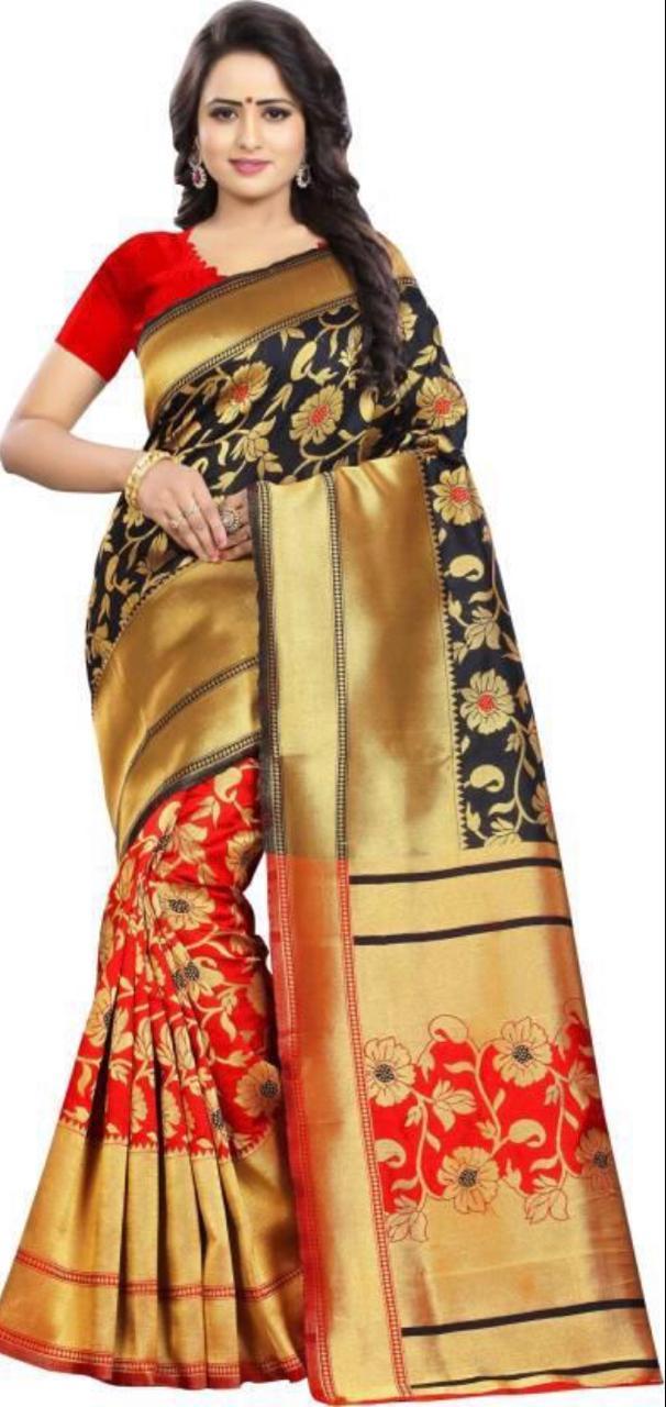 Multi Colour Banarasi Silk Weaving Saree