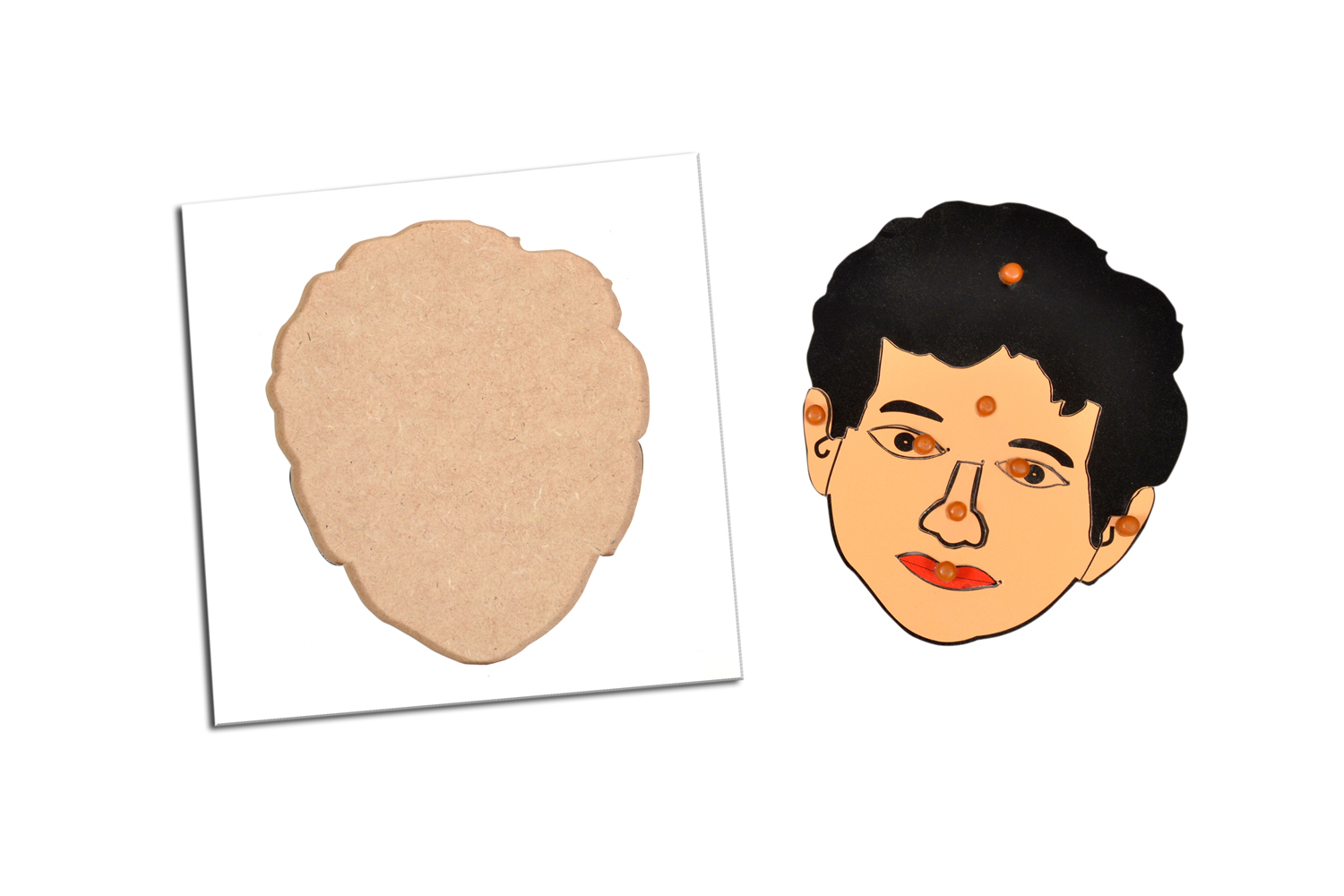 Kidken Puzzle: Parts Of A Face - Wooden, 24x24 Centimeter | Engaging Puzzle For Children Aged 3 To 5 Years, Fun Face Parts Concept