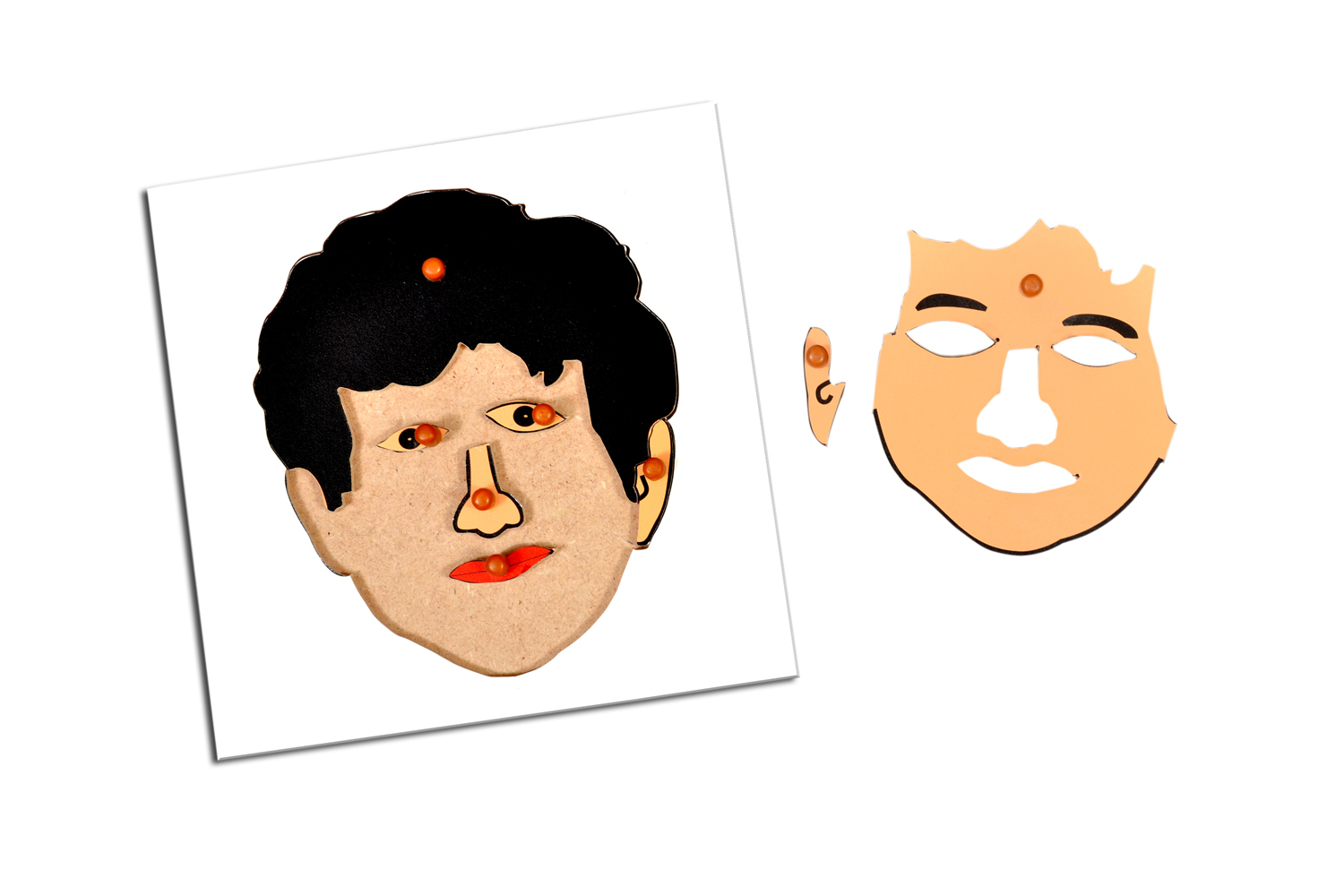 Kidken Puzzle: Parts Of A Face - Wooden, 24x24 Centimeter | Engaging Puzzle For Children Aged 3 To 5 Years, Fun Face Parts Concept