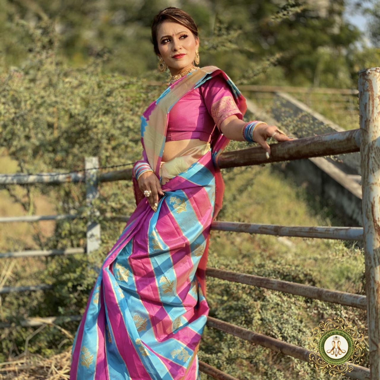 Multi Colour Banarasi Saree