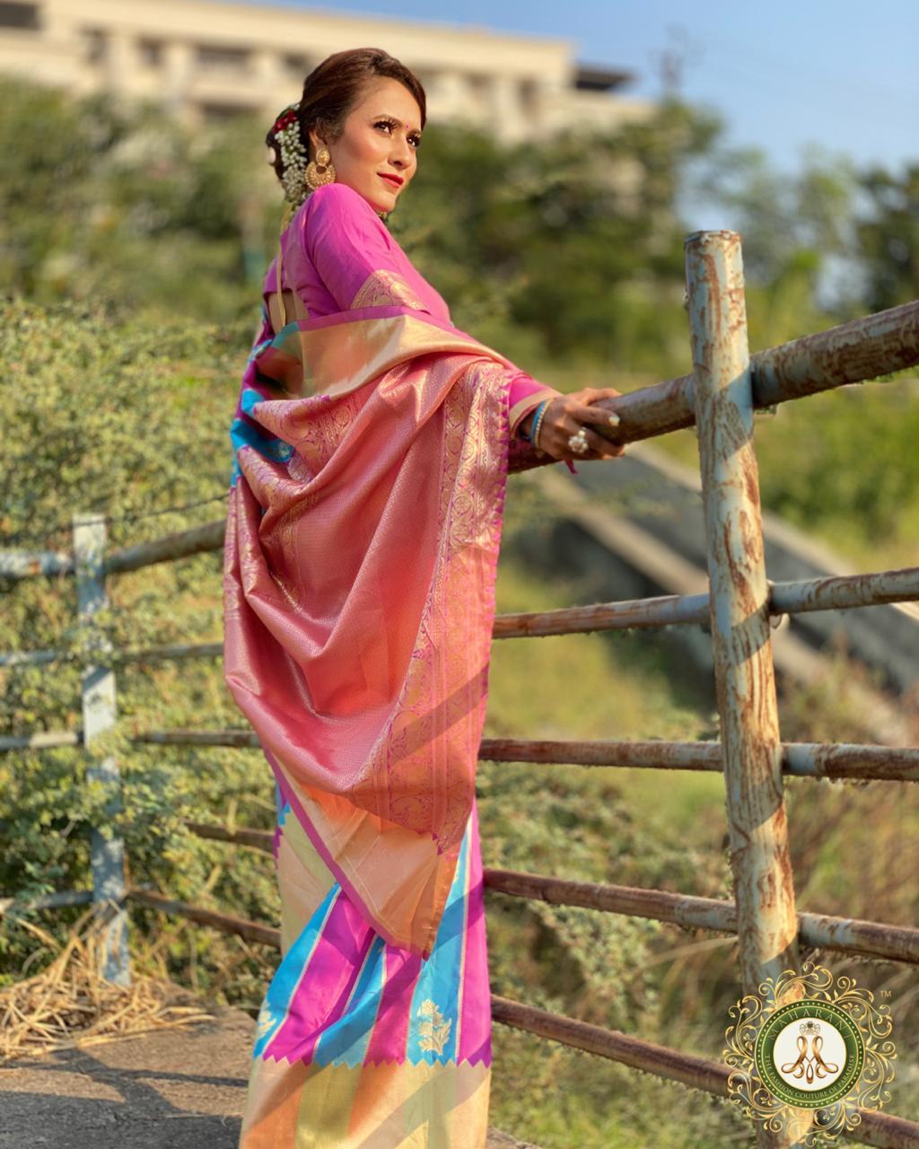 Multi Colour Banarasi Saree