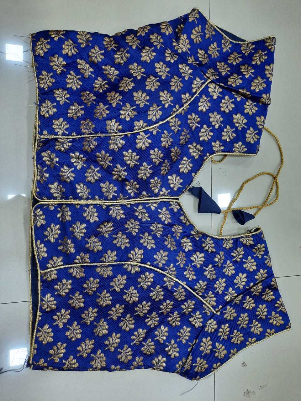 Fancy Blouse - Silk Material, Royal Blue Color | Sleeveless Design, Square Neckline, Perfect For Weddings And Parties