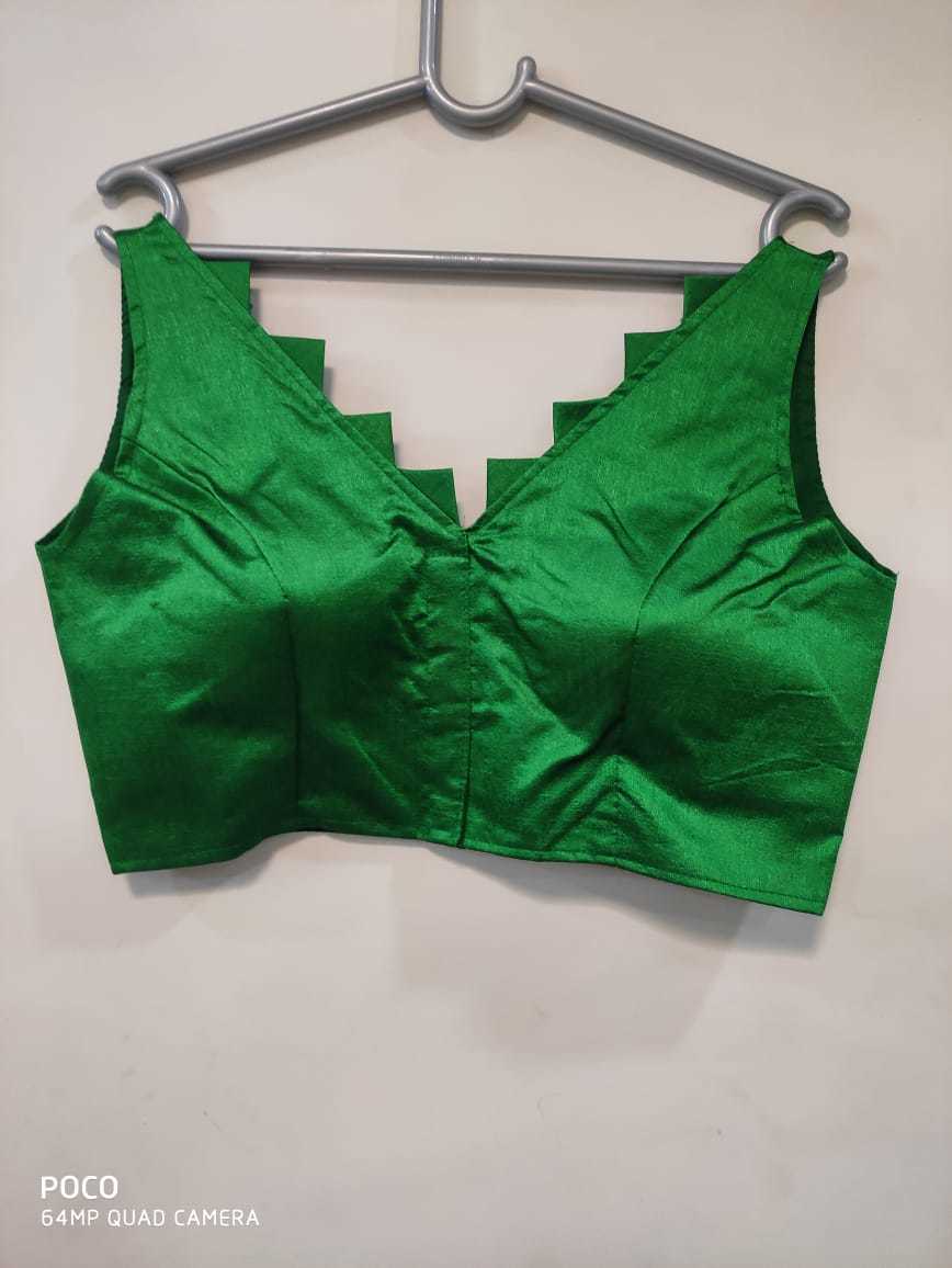 Fancy Blouse - Silk Material, Royal Blue Color | Sleeveless Design, Square Neckline, Perfect For Weddings And Parties