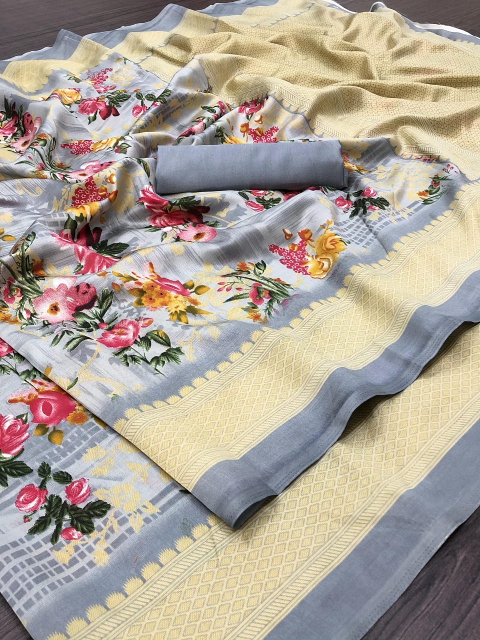 Art Silk Sarees With Superb Floral Prints - Art Silk Fabric, Printed Design, Multiple Color Combinations | Ideal For Daily Wear, All Seasons