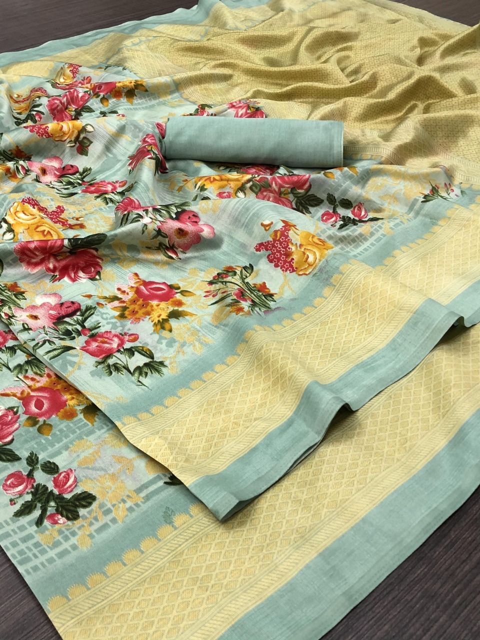 Art Silk Sarees With Superb Floral Prints - Art Silk Fabric, Printed Design, Multiple Color Combinations | Ideal For Daily Wear, All Seasons