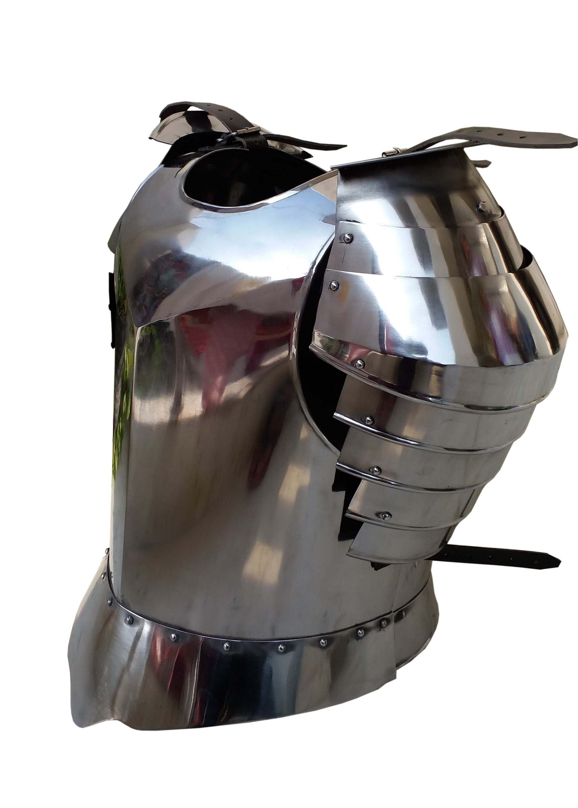 Metal Medieval Breastplate Silver Flute Armor