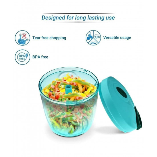 0065 Manual Stainless Steel Compact Extra Sharp Hand Held Vegetable Chopper/slicer With 5 Blades