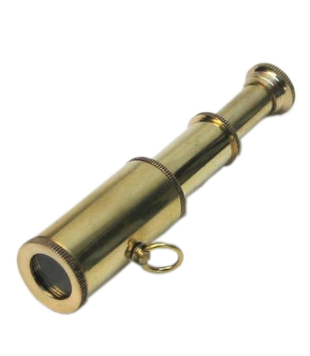 नॉटिकल ब्रास मिनिएचर किचेन टेलीस्कोप मरीन की चेन कलेक्टिबल गिफ्ट साइज: 3 इंच