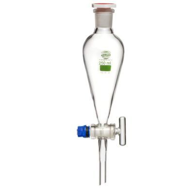 Separating Funnel - Borosilicate 3.3, 250 Milliliter (Ml) | Transparent Design, Iso 4800 Compliant, Squibb Shape