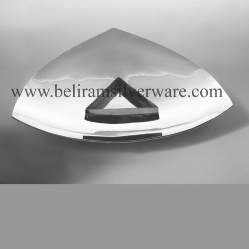 Seamless Finish Triangular Silver Platter
