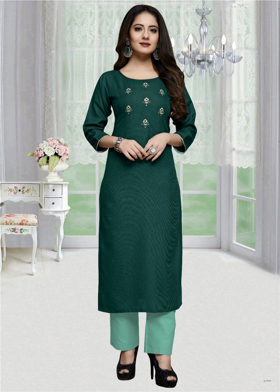 Galaxy Cotton Kurtis - Medium, Large, Xl, Xxl | Embroidered Design, 3-4th Sleeve Style, Quick Dry, Washable, Suitable For All Seasons