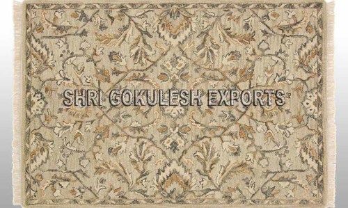 Indian Rectangular Shape Modern Style Wool Carpets Back Material: Woven Back