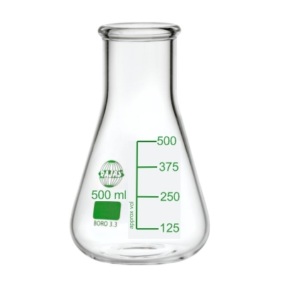 Erlenmeyer Flask Wide Mouth 500 Ml Equipment Materials: Borosilicate 3.3