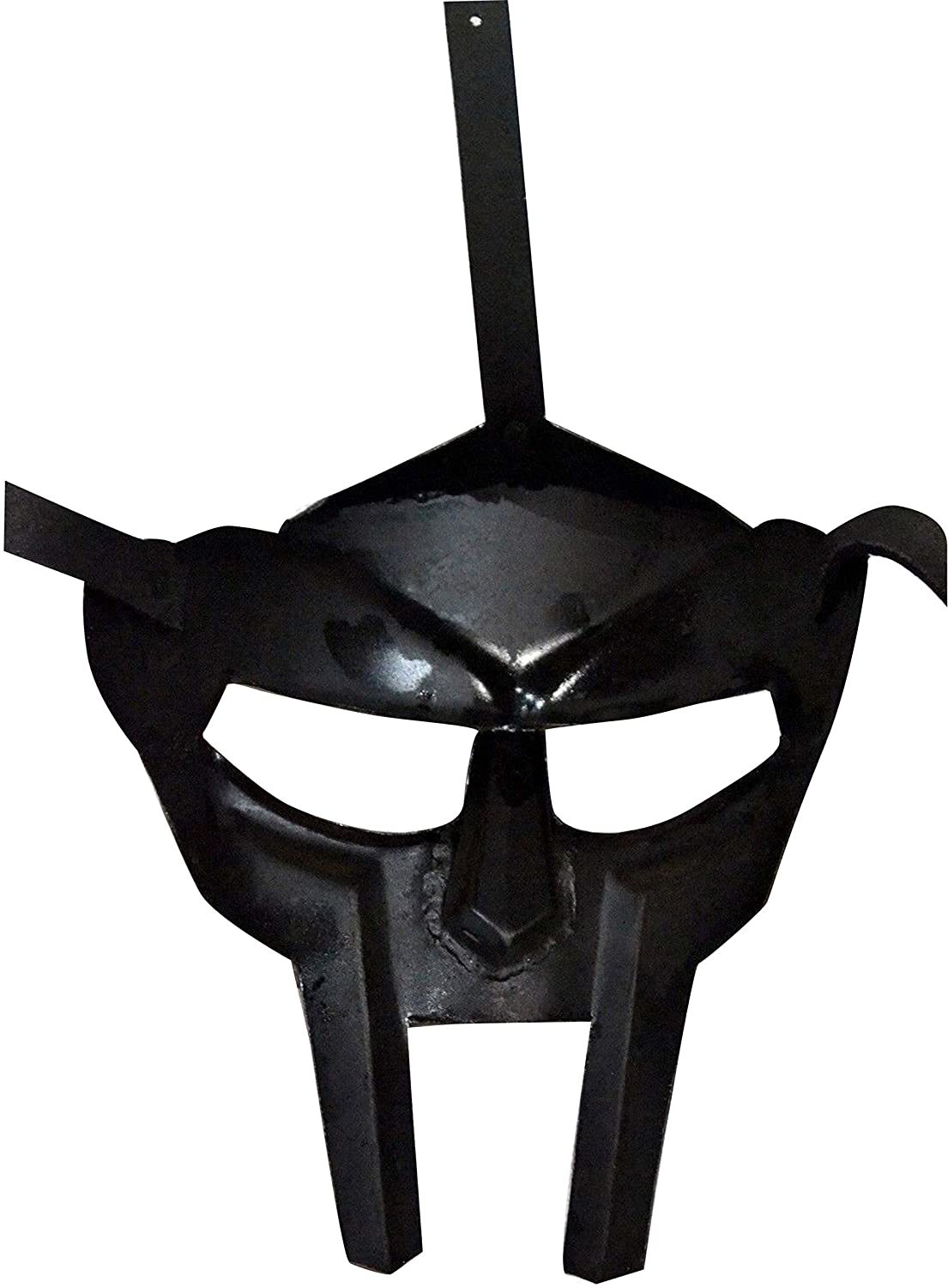 Steel Roman Gladiator Helmet Face Mask Mf Doom Medieval Re-enactment Viking Mask, Silver, Stander