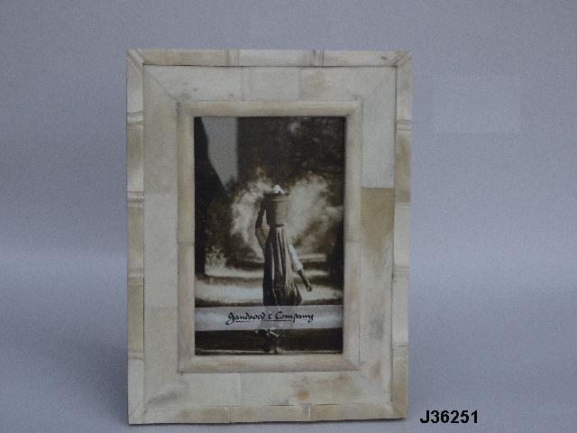 Multi Color Bone Inlay Photo Frame Bar Code Stripes