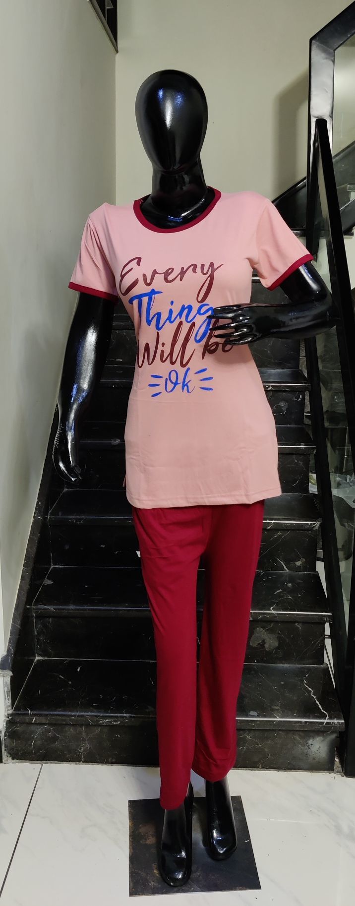 Cotton Round Neck Night Suit