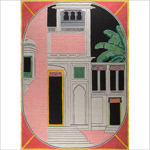 हाथ से गुच्छेदार ऊन और विस्कोस गलीचा