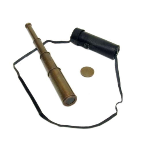 Antique Telescope 14 Inch With Leather Case Vintage Look Antique Brass Telescope View Angle: Straight