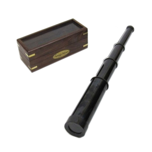 Black Antique Telescope With Box 14 Inch Retractable Handheld Telescope Antique Captains Telescope View Angle: Straight