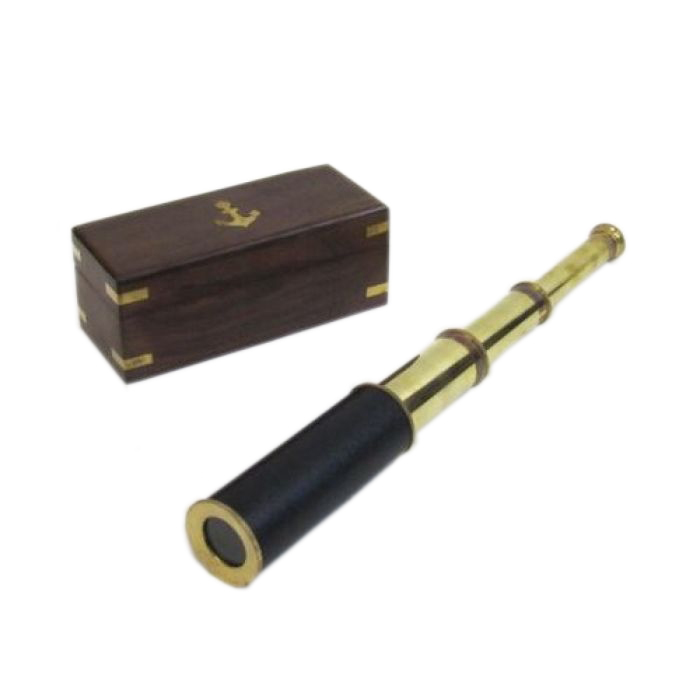 Brass Pirated Nautical Telescope 14 Brass Telescope With Wooden Box View Angle: Straight