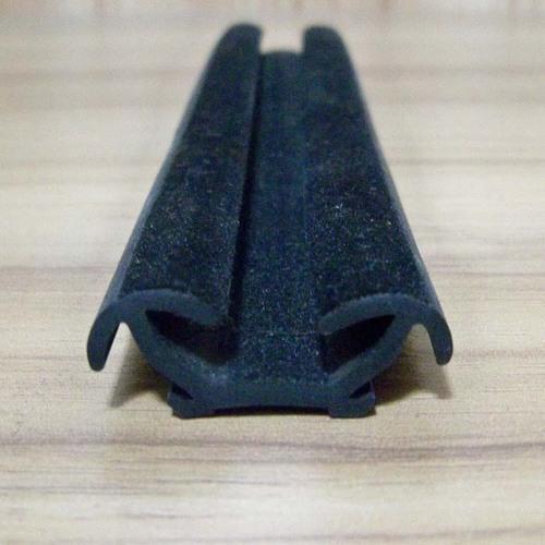 EPDM Rubber Flocked Channel - 50 Meters Length, Black Color | Hardness 30 - 90 Shore A, Less than 18 MPa Tensile Strength, Chemical Resistant, Defect-Free Range