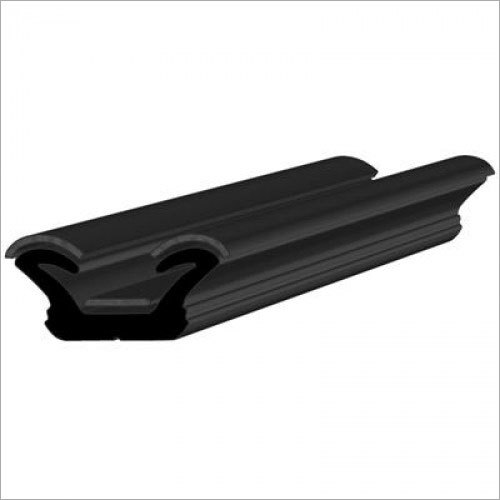 Black Rubber Flocked Channel - Rubber Material, Black Color, Hardness 30 to 95 Shore A | Enhanced Sliding Ability, Custom Made with Water Drain Holes