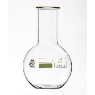 Flask ,Flat Bottom ,Narrow Neck 500 Ml Equipment Materials: Borosilicate 3.3