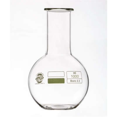 Flask ,Flat Bottom ,Narrow Neck 1000  Ml Equipment Materials: Borosilicate 3.3