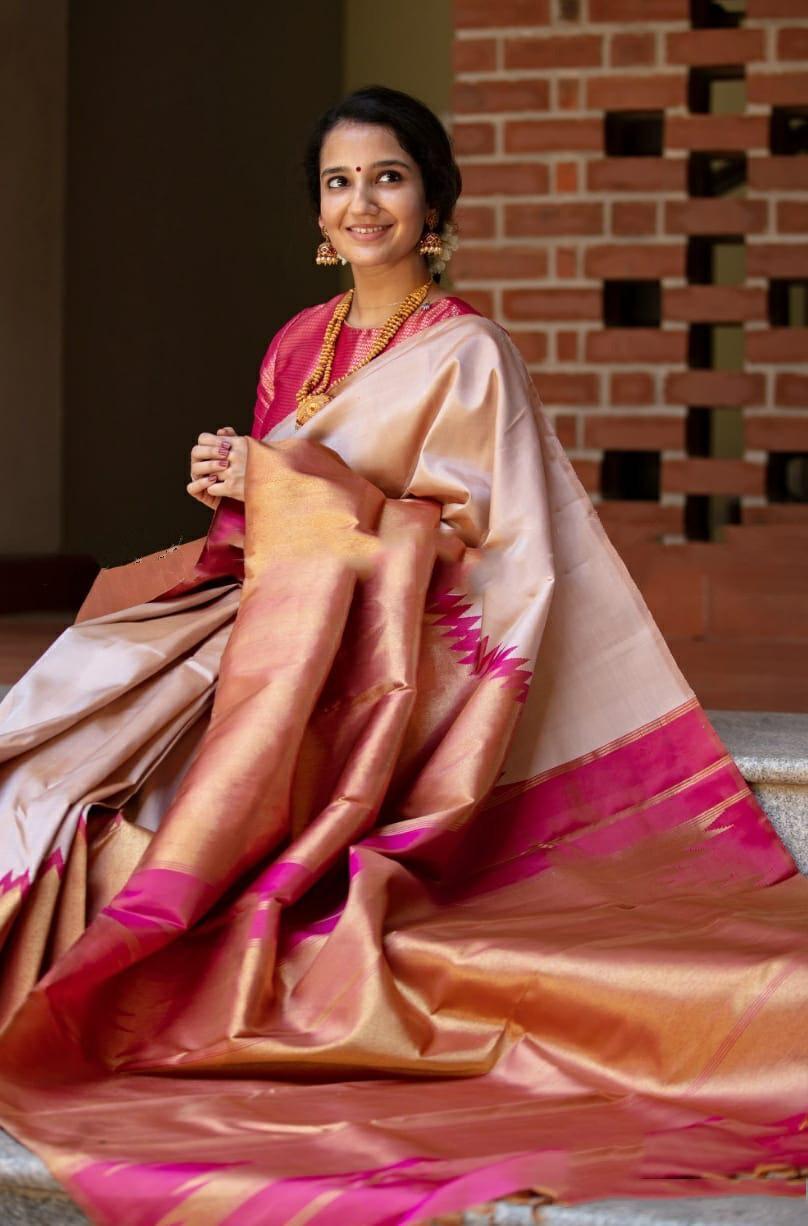 Multi Colour Soft Lichi Silk Saree