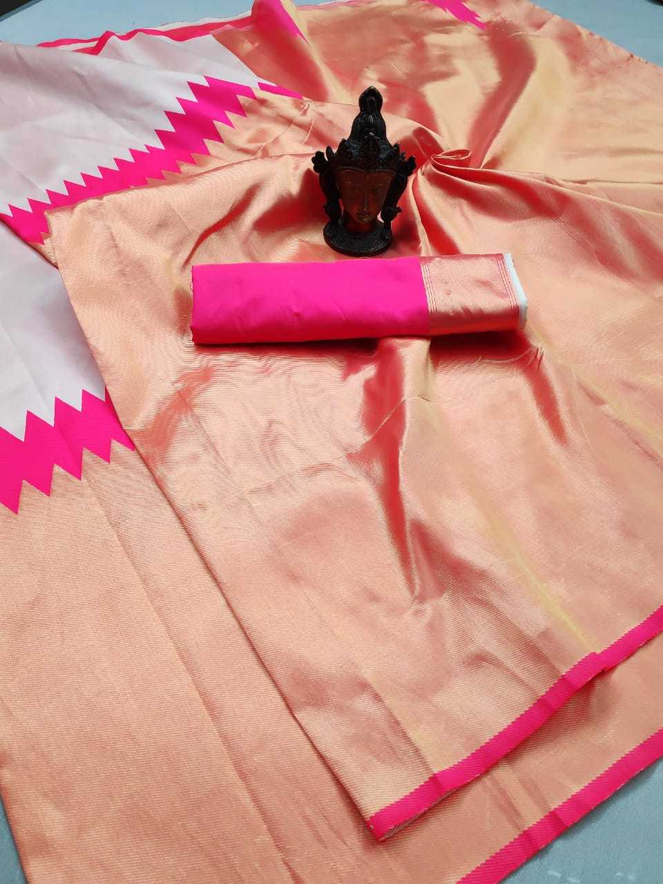 Multi Colour Soft Lichi Silk Saree
