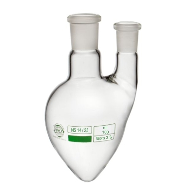 Flask,pear Shape With Two Neck 100 Ml Equipment Materials: Borosilicate 3.3