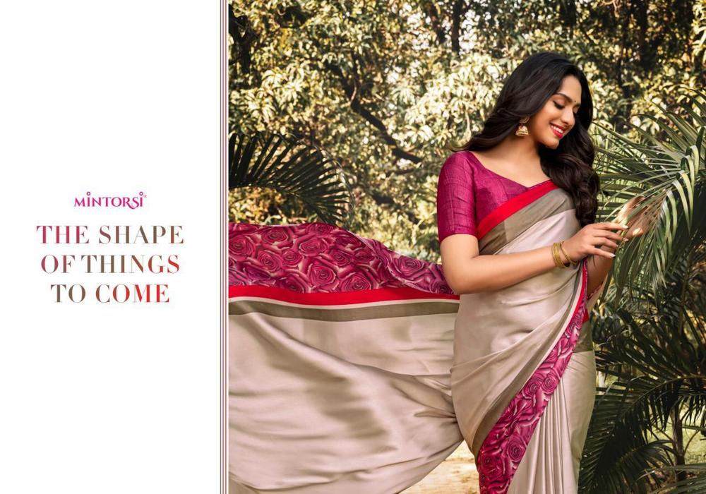 मिक्स लेडीज़ सैटिन साड़ी