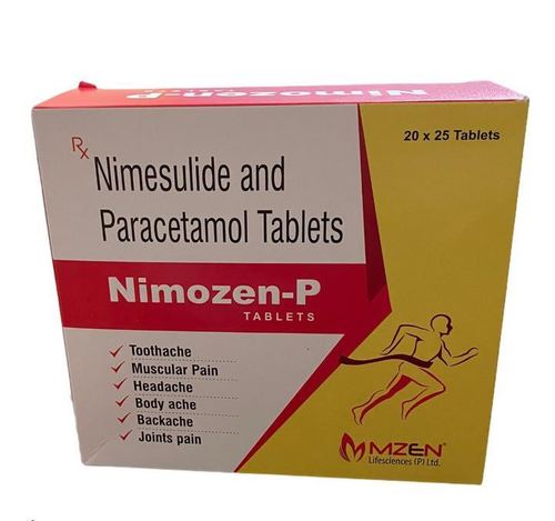 Nimesulide & Paracetamol Film Coated Tablet - 100mg/325mg Dosage | Pack of 500 Tablets, Cool Dry Storage